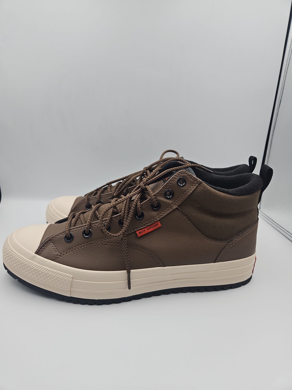 Converse Men's Brown High-Top Sneakers with Cream Sole